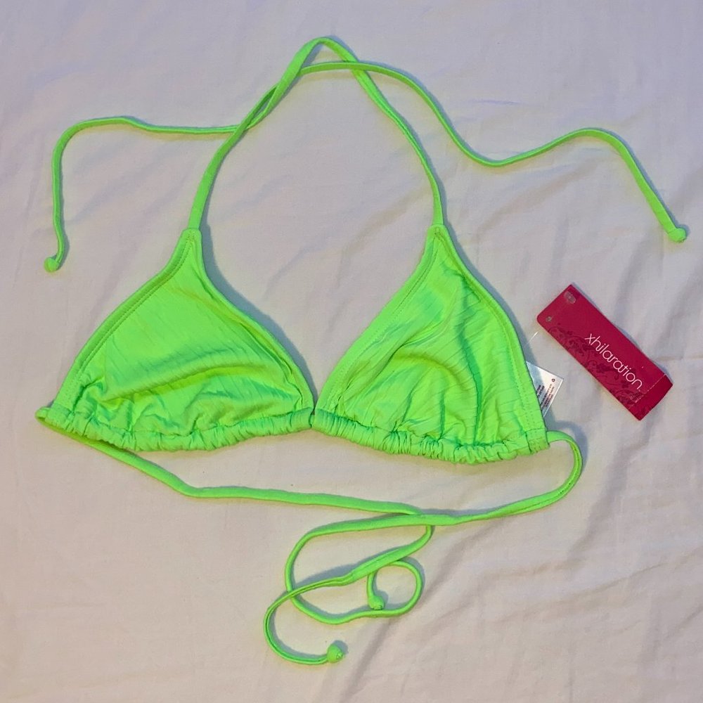 NWT Xhilaration Neon Green Bikini Top